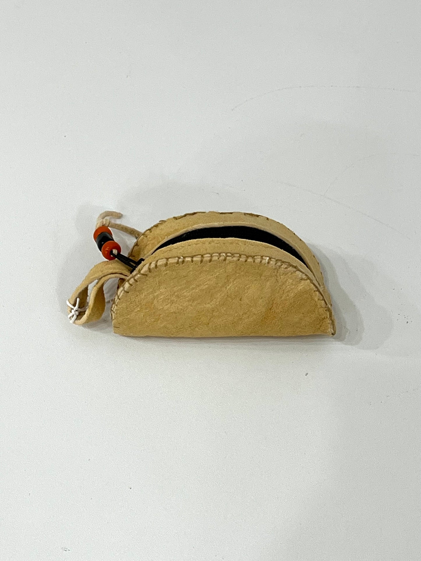 ORANGE AND BLACK SMALL PURSE WITH ZIPPER