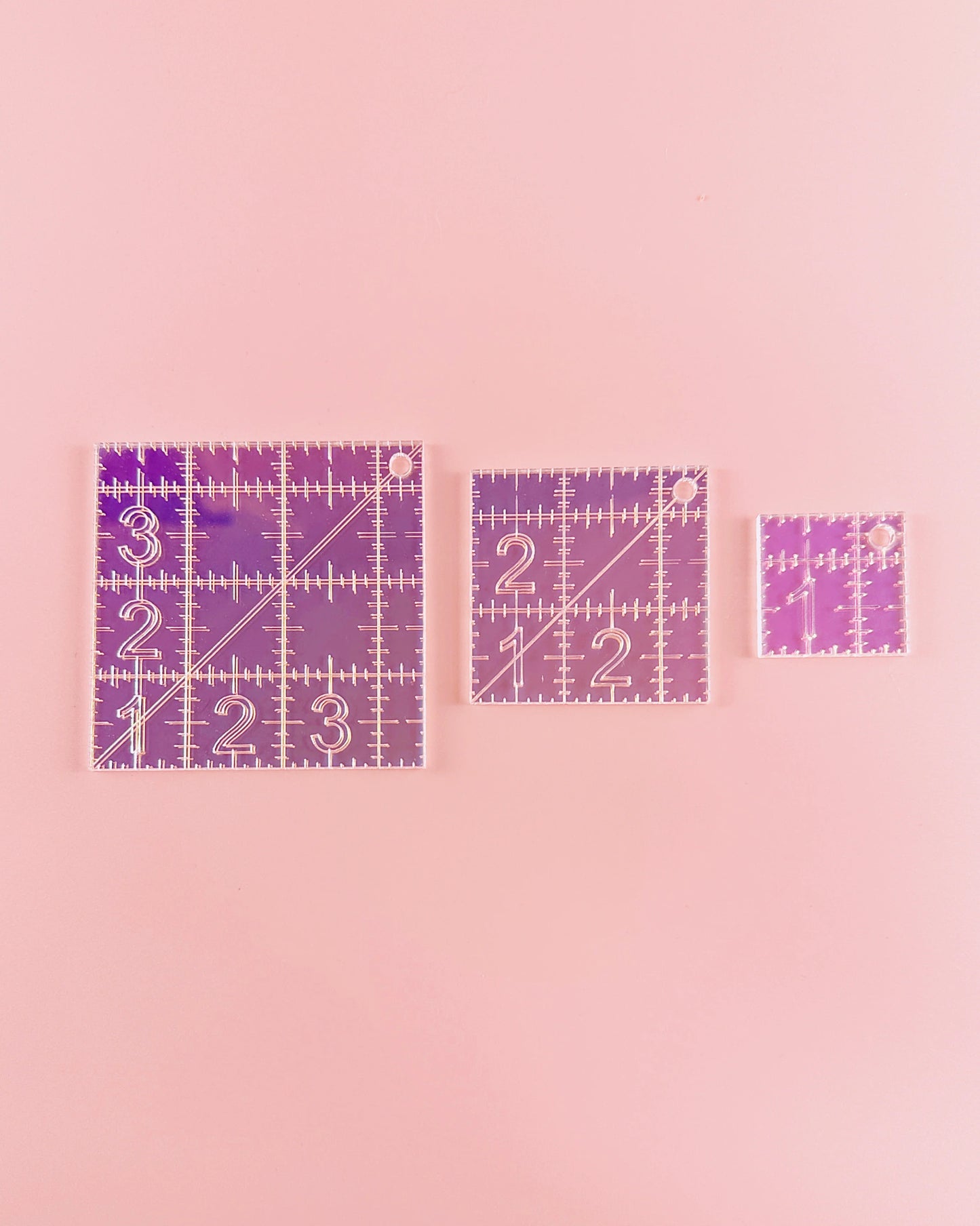 MINI-SQUARE SET IRIDESCENT QUILTING RULER