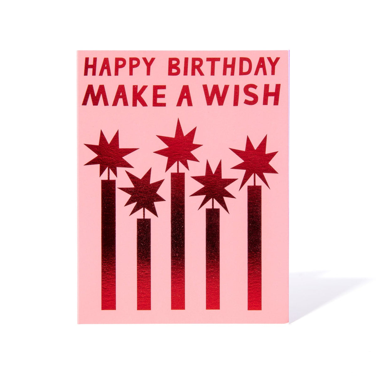 RED FOIL MAKE A WISH BIRTHDAY // NOTE CARD