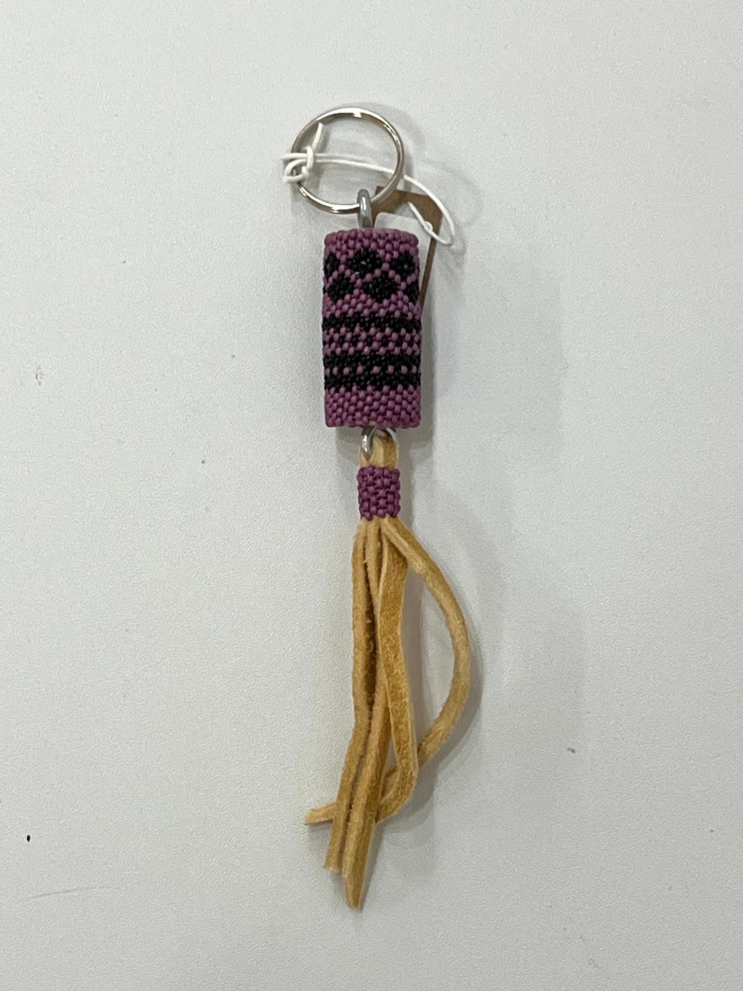 PURPLE + BLACK BEADED KEYCHAIN