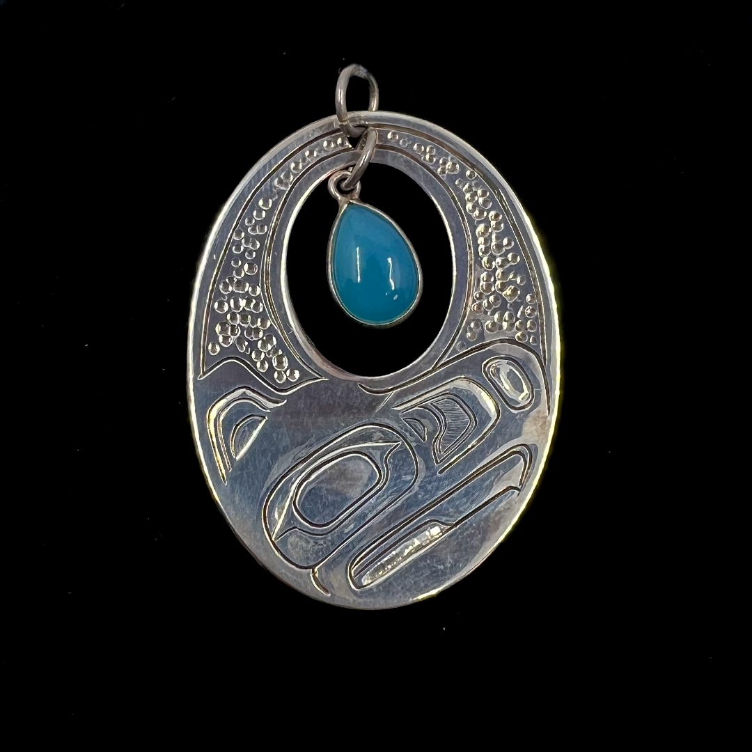 EAGLE WITH CHALCEDONY PENDANT