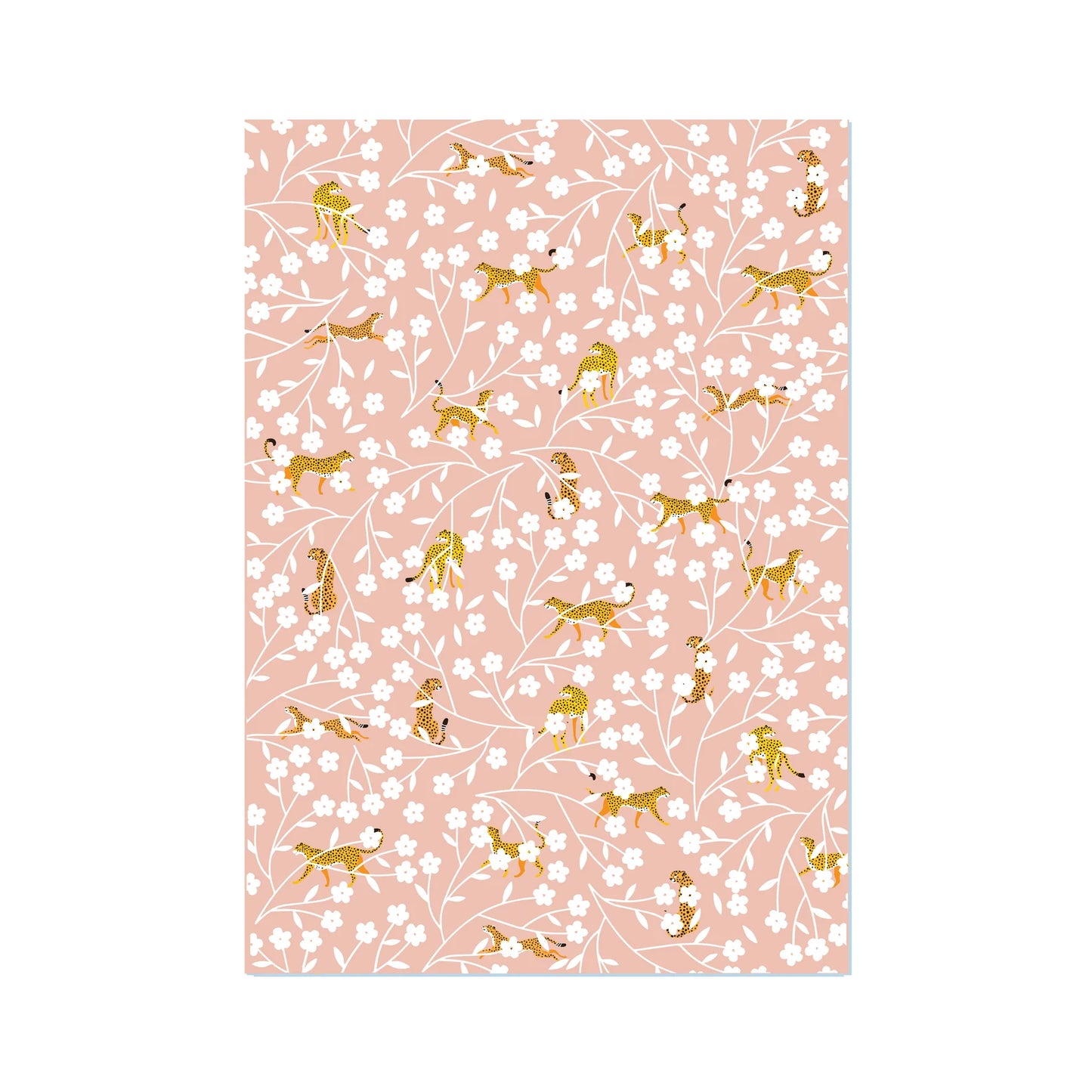 CHEETAHS & CHERRY BLOSSOMS // WRAPPING PAPER