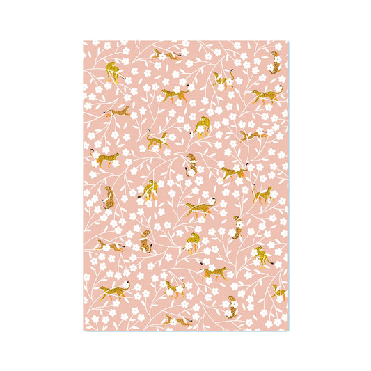 CHEETAHS & CHERRY BLOSSOMS // WRAPPING PAPER
