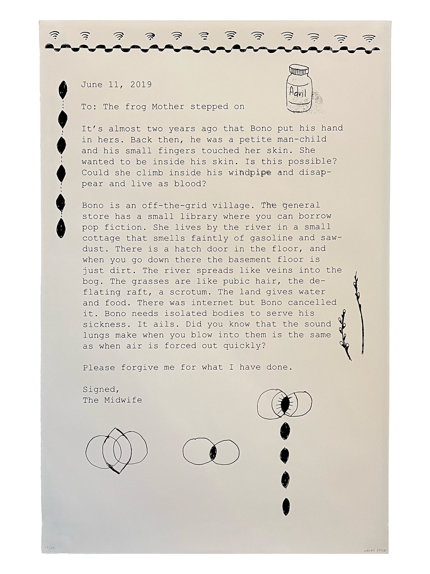 Fools Caps Letters // To: The frog Mother stepped on