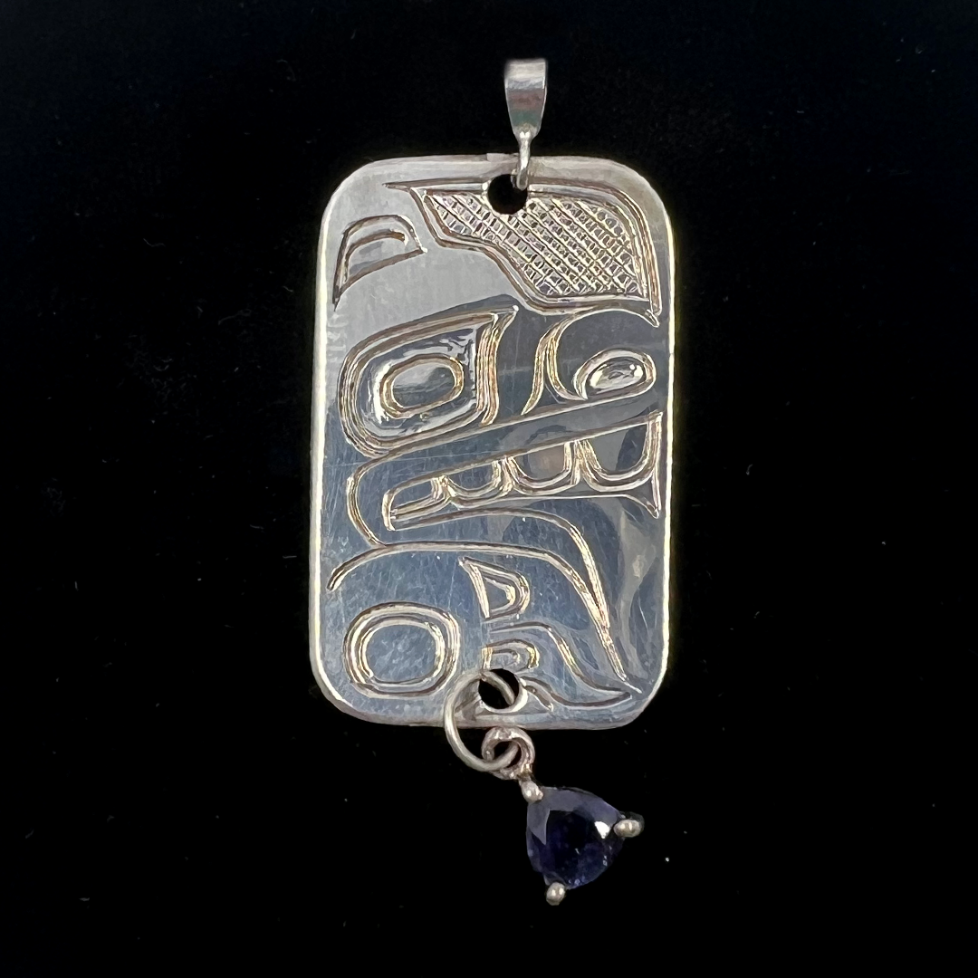 BEAR WITH IOLITE PENDANT