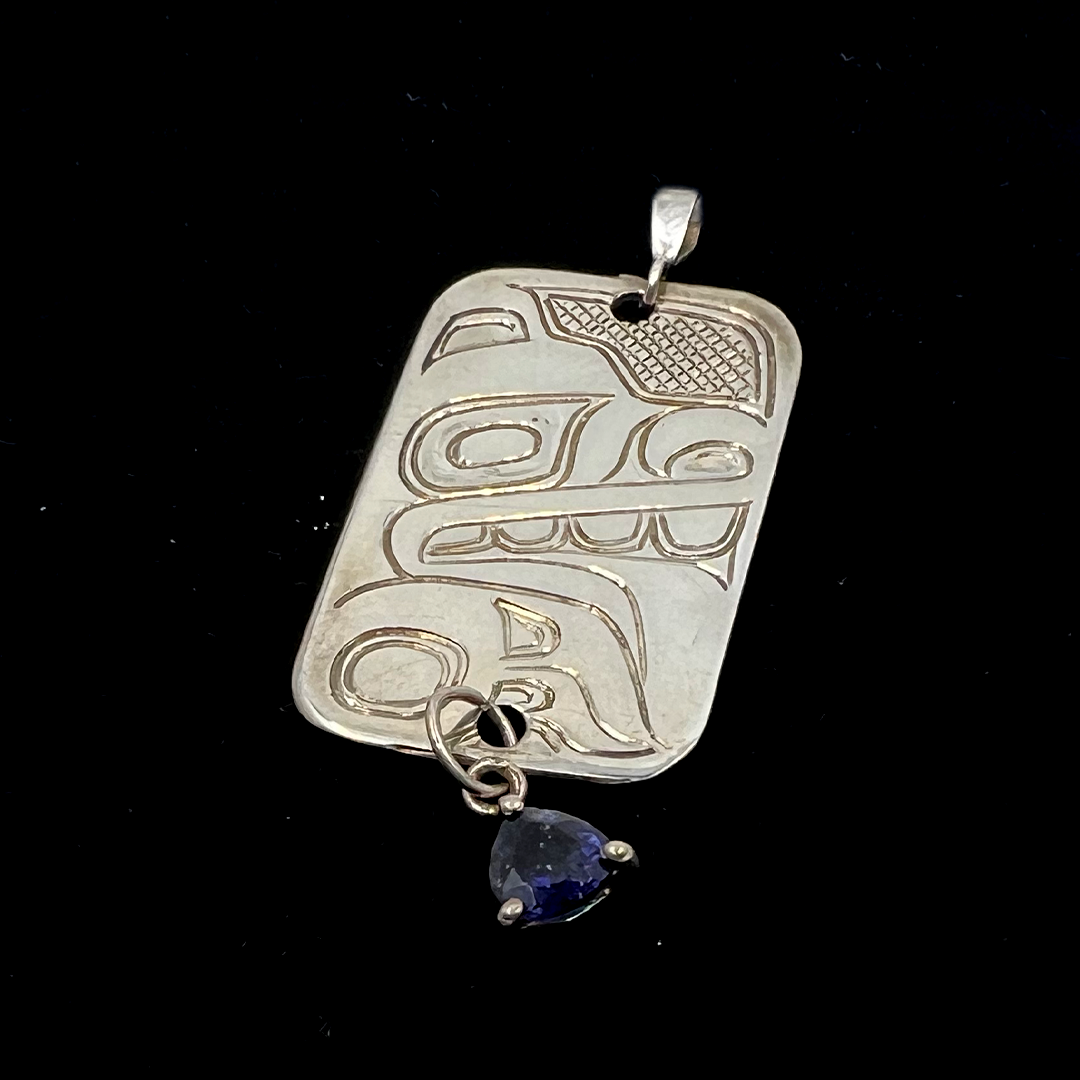 BEAR WITH IOLITE PENDANT