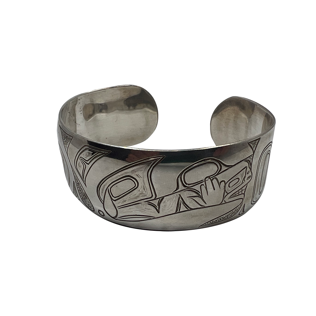 SILVER RAVEN 1" BRACELET