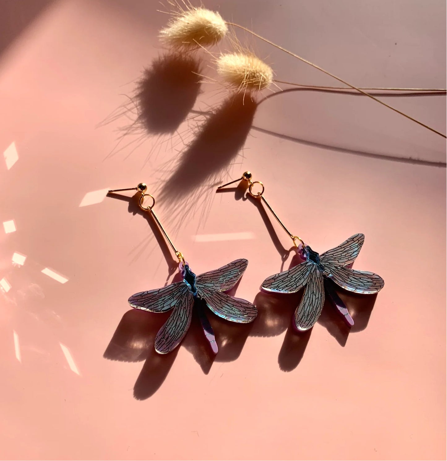PURPLE DRAGONFLY EARRINGS