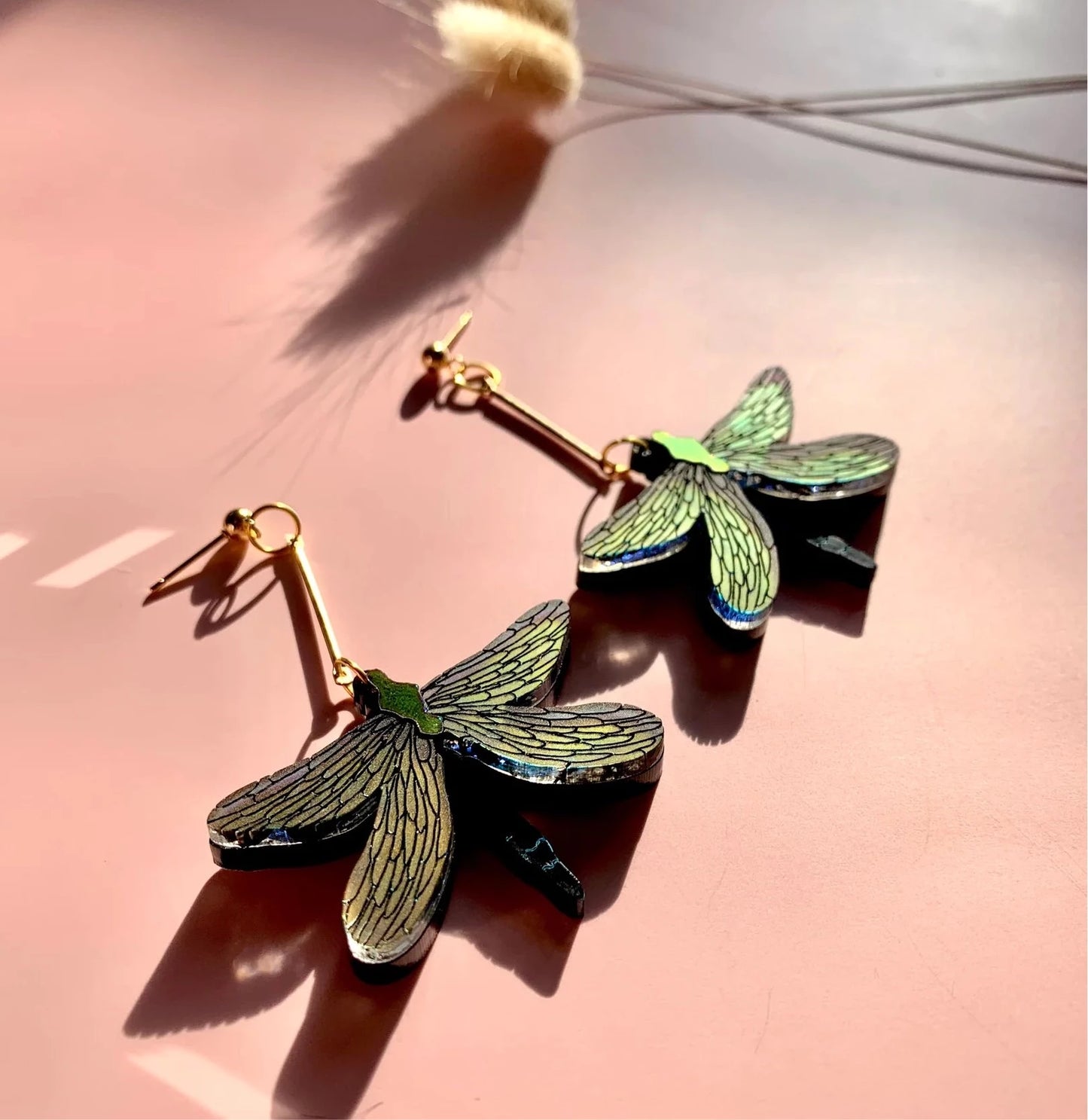 BLACK DRAGONFLY EARRINGS