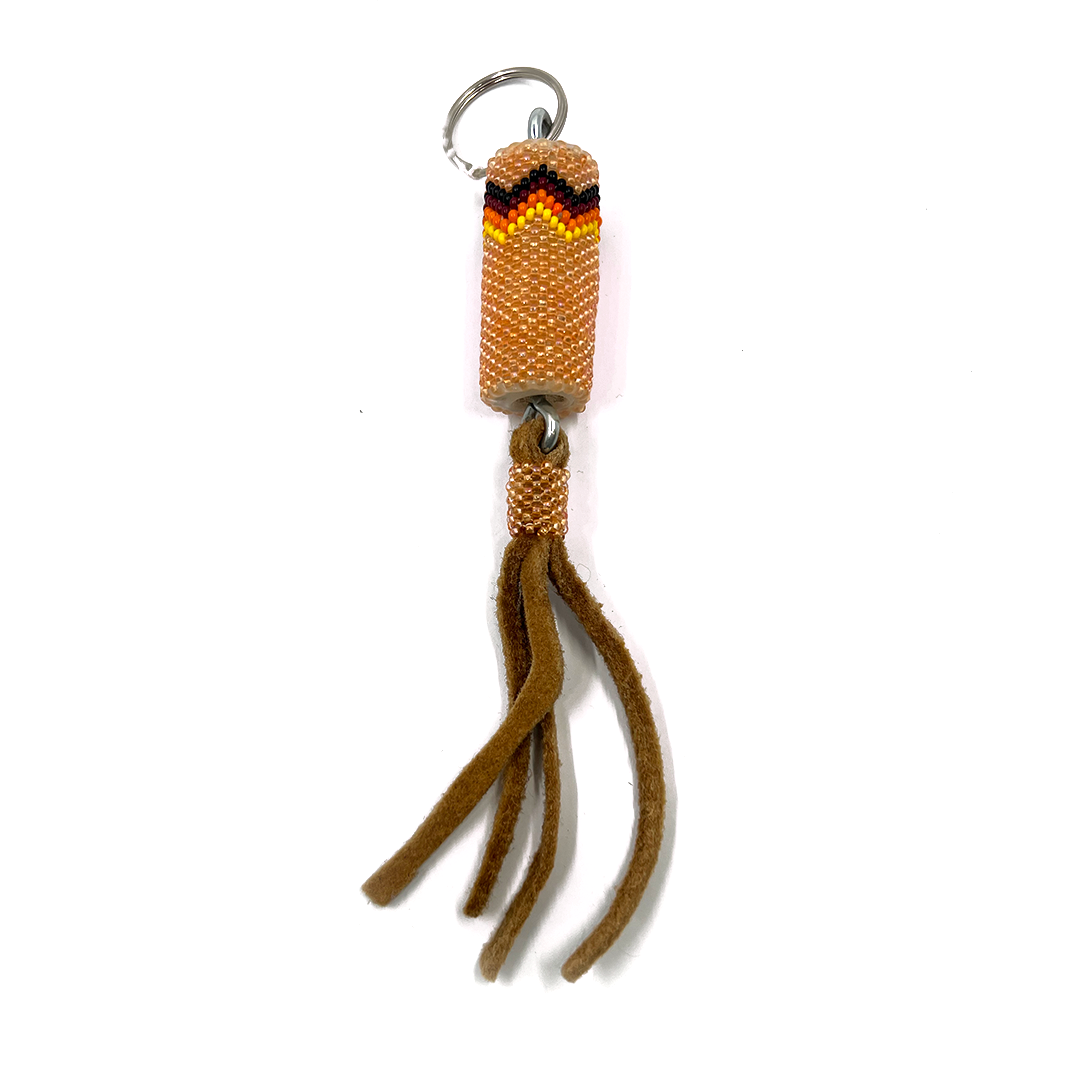 ORANGE BEADED KEYCHAIN