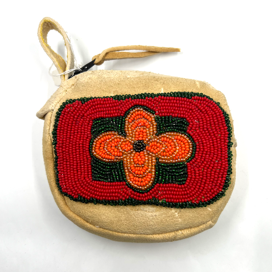 RECTANGULAR BEADED POUCH (RED GREEN ORANGE)