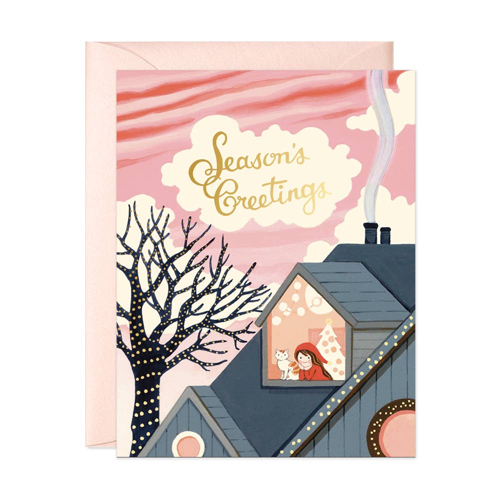 WINDOW GIRL GREETING CARD