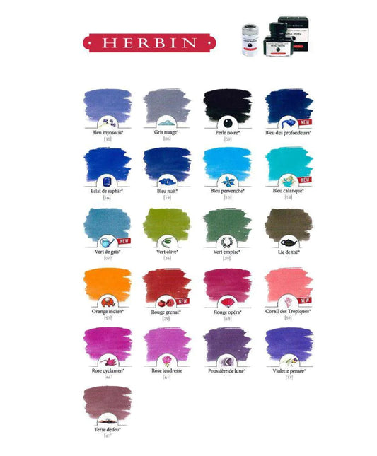 J.HERBIN INK CARTRIDGES, BOX OF 6