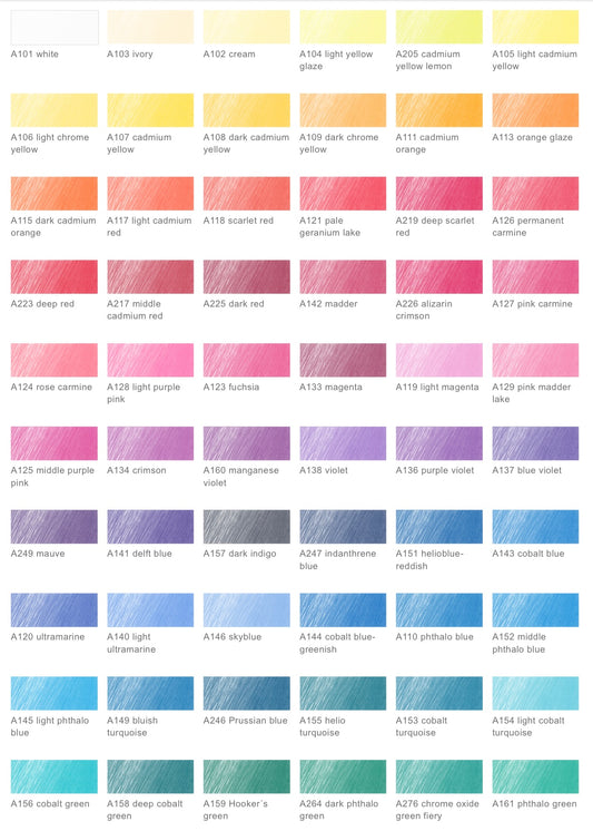 POLYCHROMOS INDIVIDUAL PENCIL CRAYONS - RAINBOW COLOURS