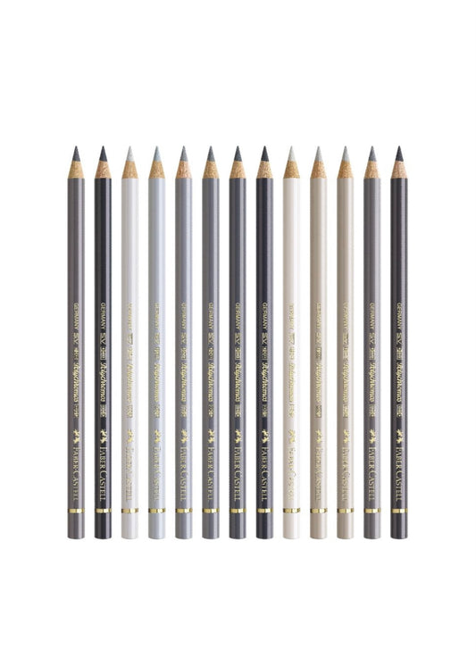 POLYCHROMOS INDIVIDUAL PENCIL CRAYONS - GREY TONES
