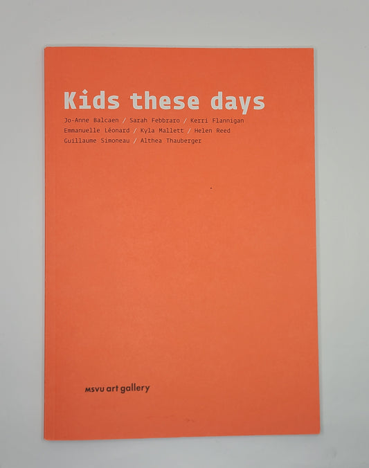 Book cover with 'Kids these days' text on an orange background