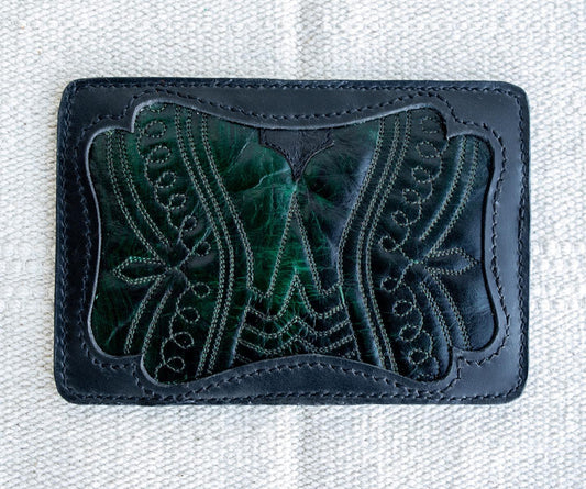 COWBOY BOOT BIFOLD WALLET // GREEN