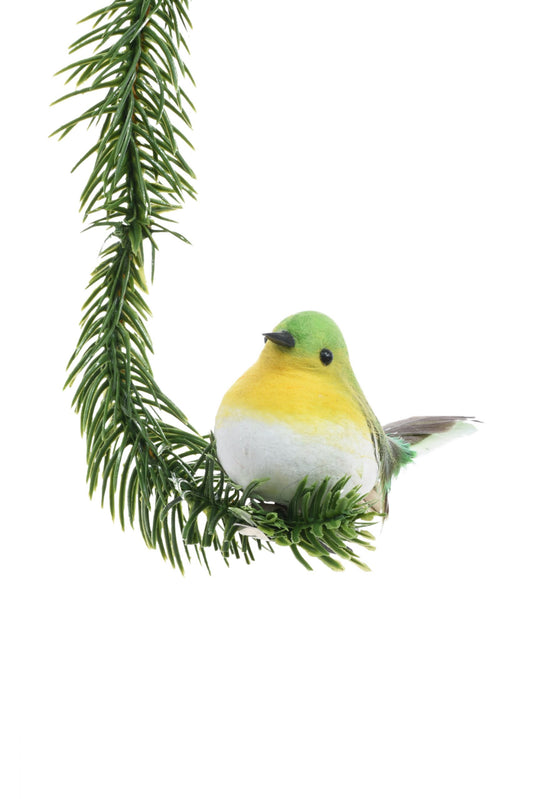 GREEN SMALL BIRD CLIP ORNAMENT