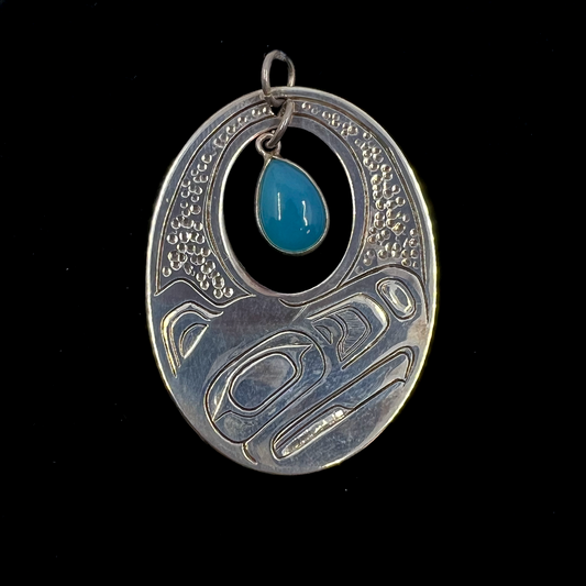 EAGLE WITH CHALCEDONY PENDANT