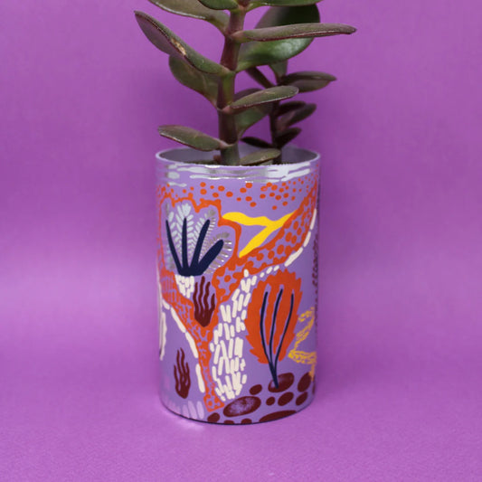 NATURE GARDEN LEATHER POT WRAP // LILAC