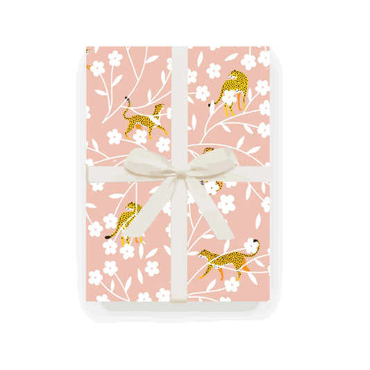 CHEETAHS & CHERRY BLOSSOMS // WRAPPING PAPER