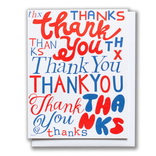 TYPO THANKS CARD