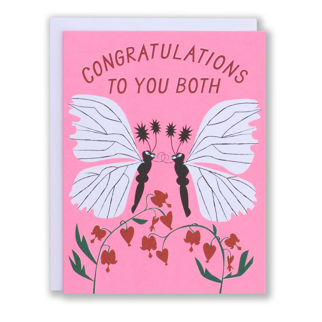 KISSING MOTHS CONGRATULATIONS NOTE CARD