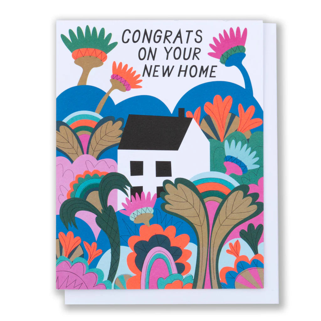 PSYCHEDELIC GARDENS NEW HOME NOTE CARD