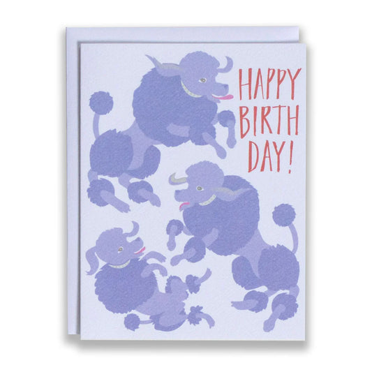 POODLE HAPPY BIRTHDAY NOTE CARD