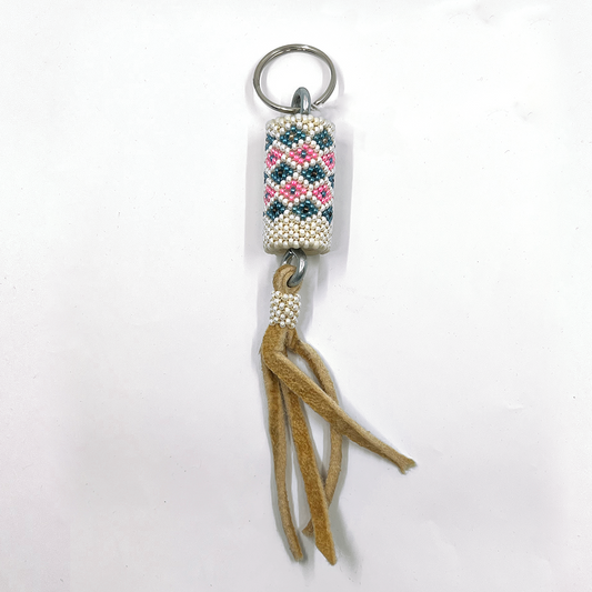 PINK BLUE AND WHITE KEY CHAIN