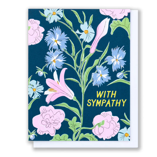 DARK BLOSSOMS SYMPATHY NOTE CARD