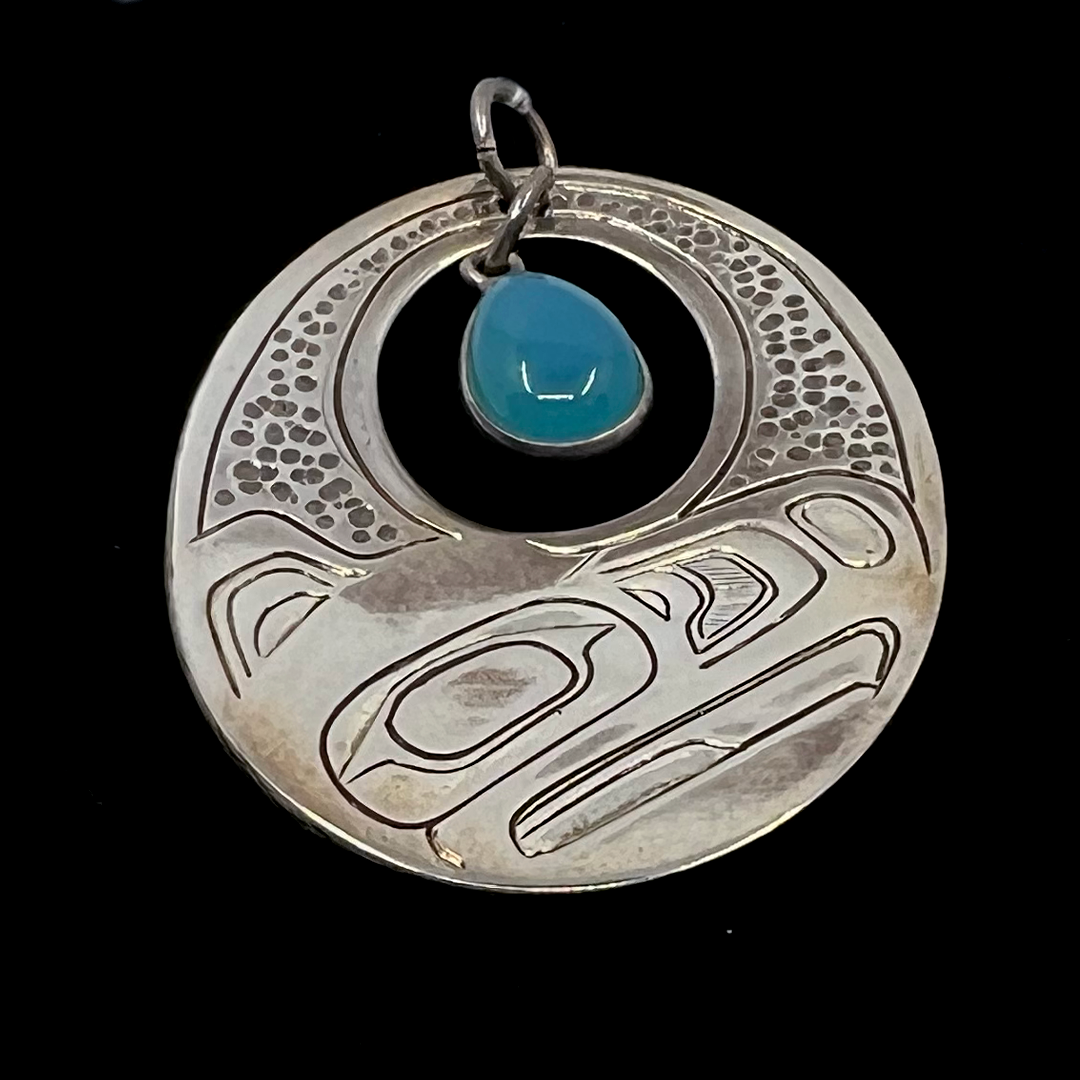 EAGLE WITH CHALCEDONY PENDANT