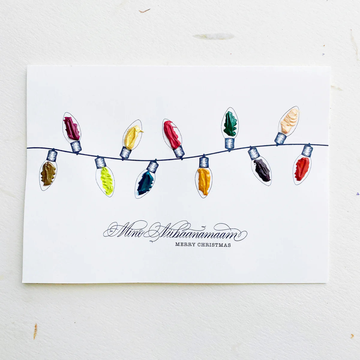STRING OF LIGHTS // PAINTY HOLIDAY CARDS
