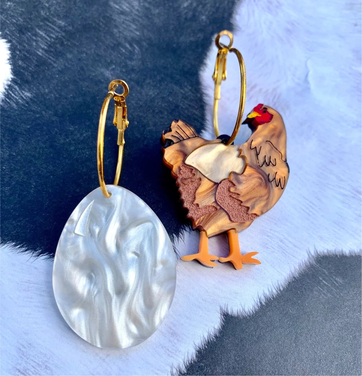 CHICKEN AND EGG EARRINGS