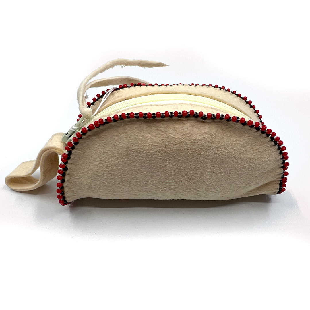 RED AND BLACK SMALL HALF MOON POUCH