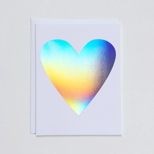 HOLOGRAPHIC FOIL HEART CARD