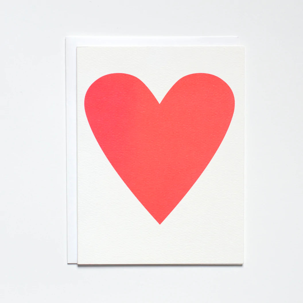 NEON PINK HEART CARD