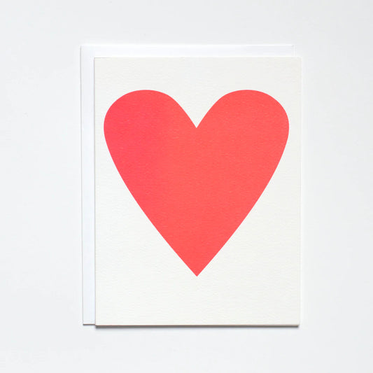 NEON PINK HEART CARD