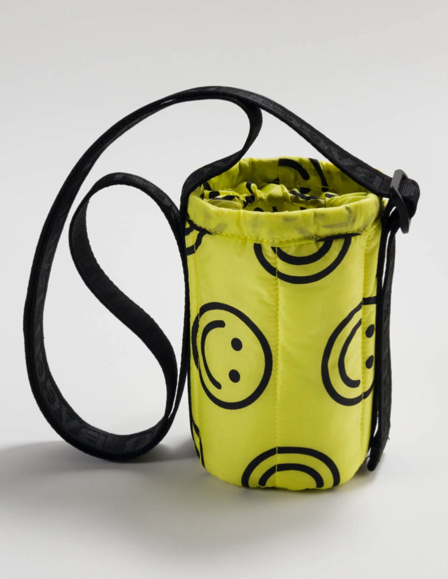 PUFFY WATER BOTTLE SLING // YELLOW HAPPY